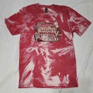 Gildan Red and White Tie-Dye Short Sleeve Tee